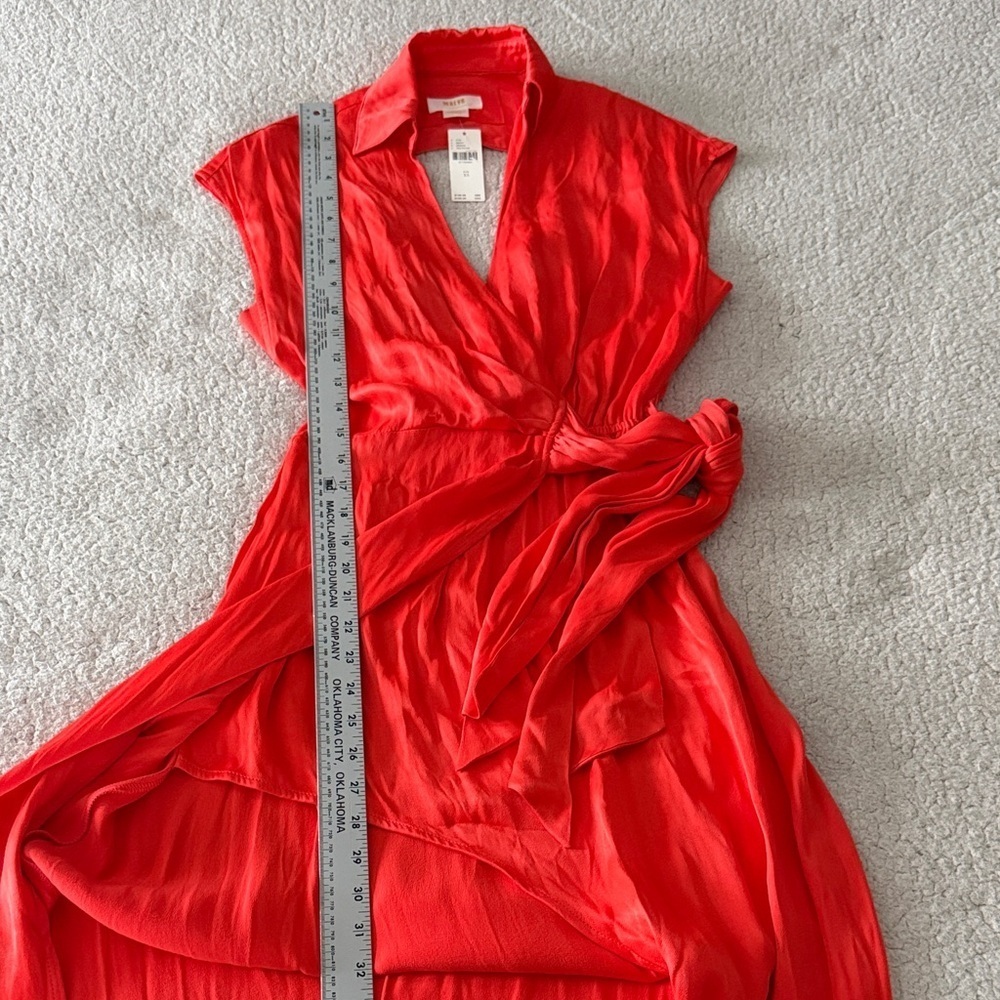 Maeve Red Rouge Backless Wrap Dress New XS - Picture 6 of 8